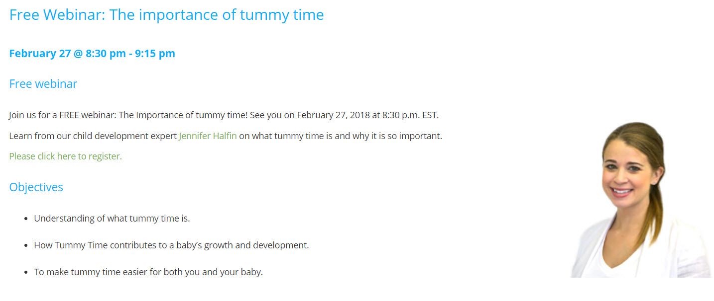 Free Webinar: The Importance of Tummy Time
