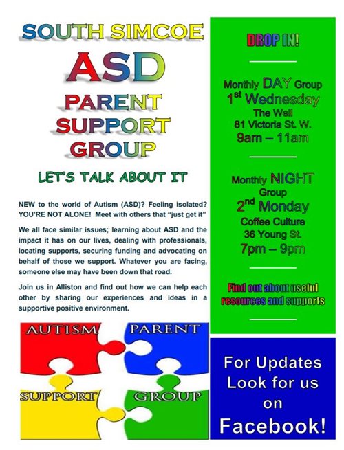 South Simcoe ASD Parent Support Group- Alliston