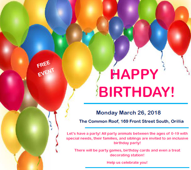 Children's Treatment Network - Inclusive Birthday Party- Orillia