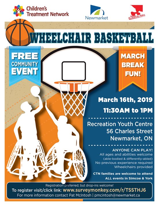  March Break Wheelchair Basketball Fun- Newmarket