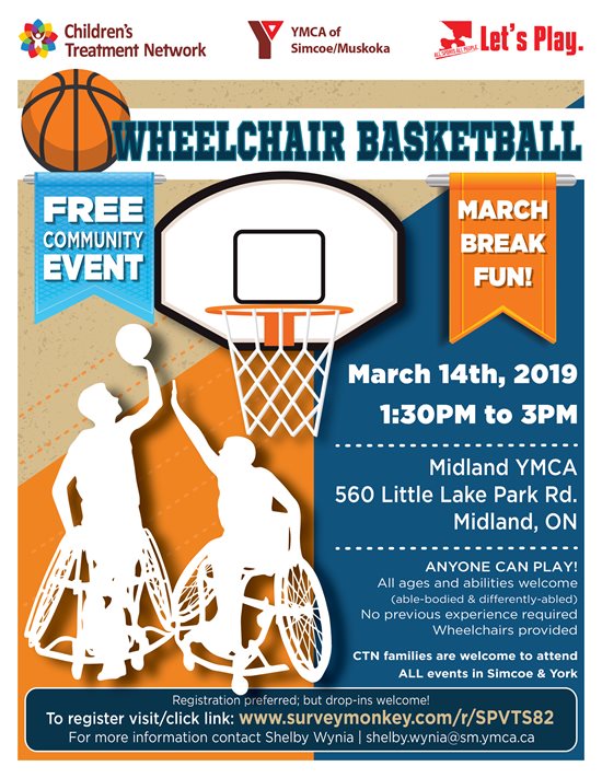  March Break Wheelchair Basketball Fun- Midland