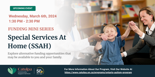 Catulpa (OAP) - Funding Mini-Series: Special Services at Home (SSAH) - Online