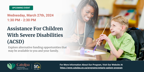 Catulpa (OAP) - Funding Mini-Series: Assistance for Children with Serve Disabilities - Online