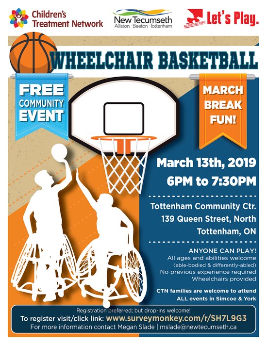  March Break Wheelchair Basketball Fun- Alliston