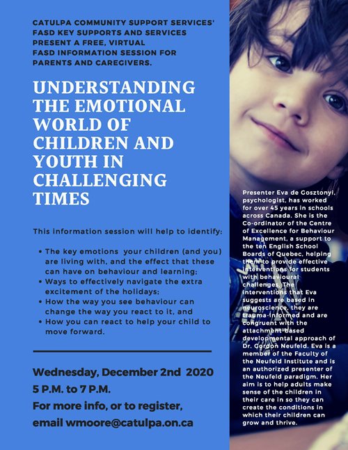 Catulpa - FASD Understanding the Emotional World of Children and Youth in Challenging Times - Online