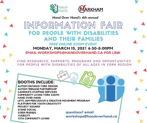 Hand Over Hand - Information Fair For People With Disabilities and Their Families - Online